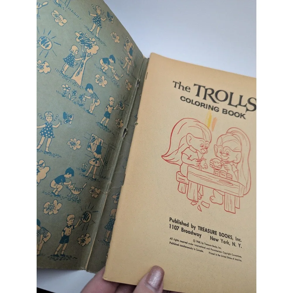 The Trolls Coloring‎ Book Treasure Books 1965 Vtg Childrens Activity Collectible